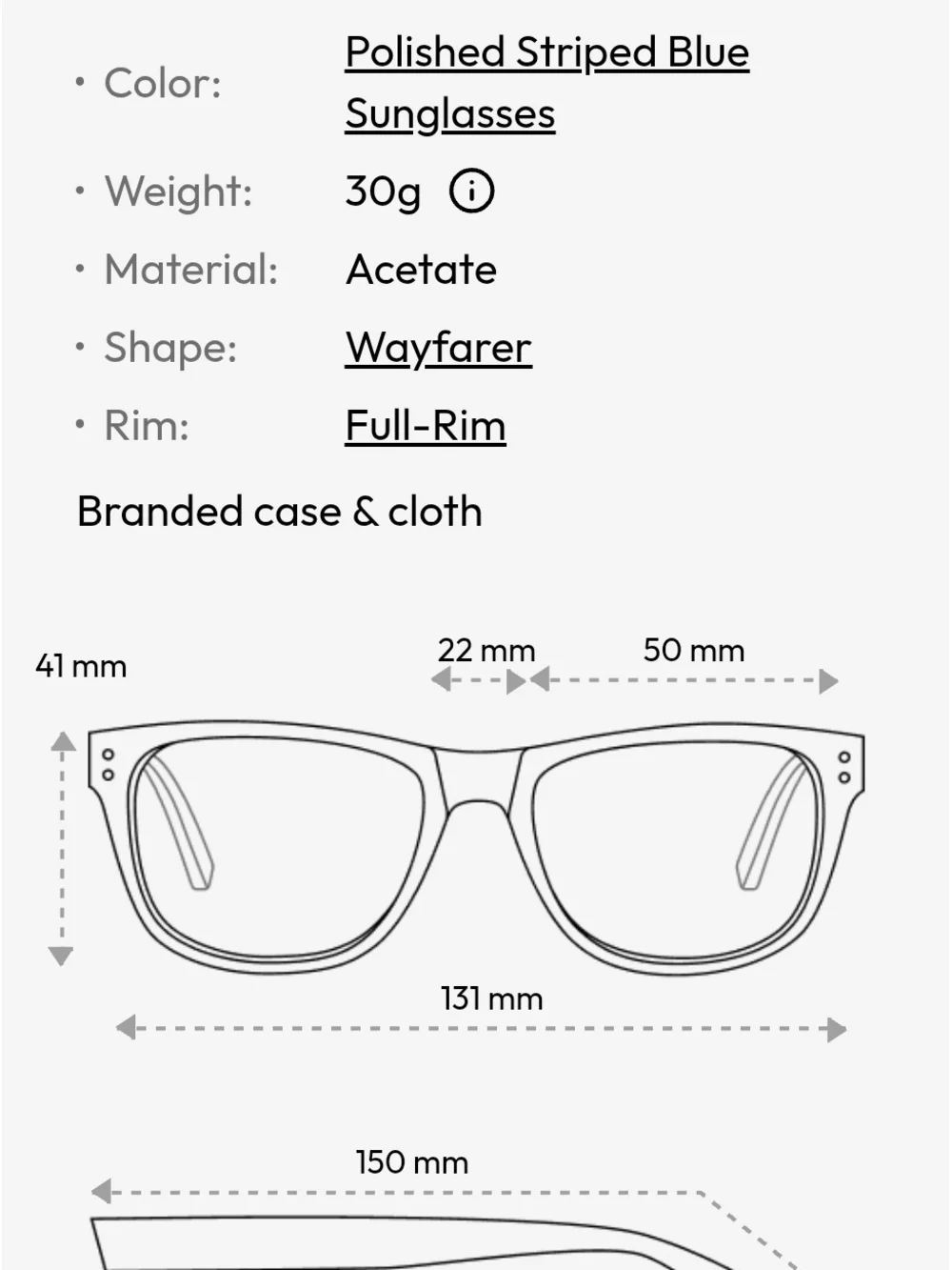 Ray-Ban RB2140 Wayfarer Sunglasses in Polished Striped Blue